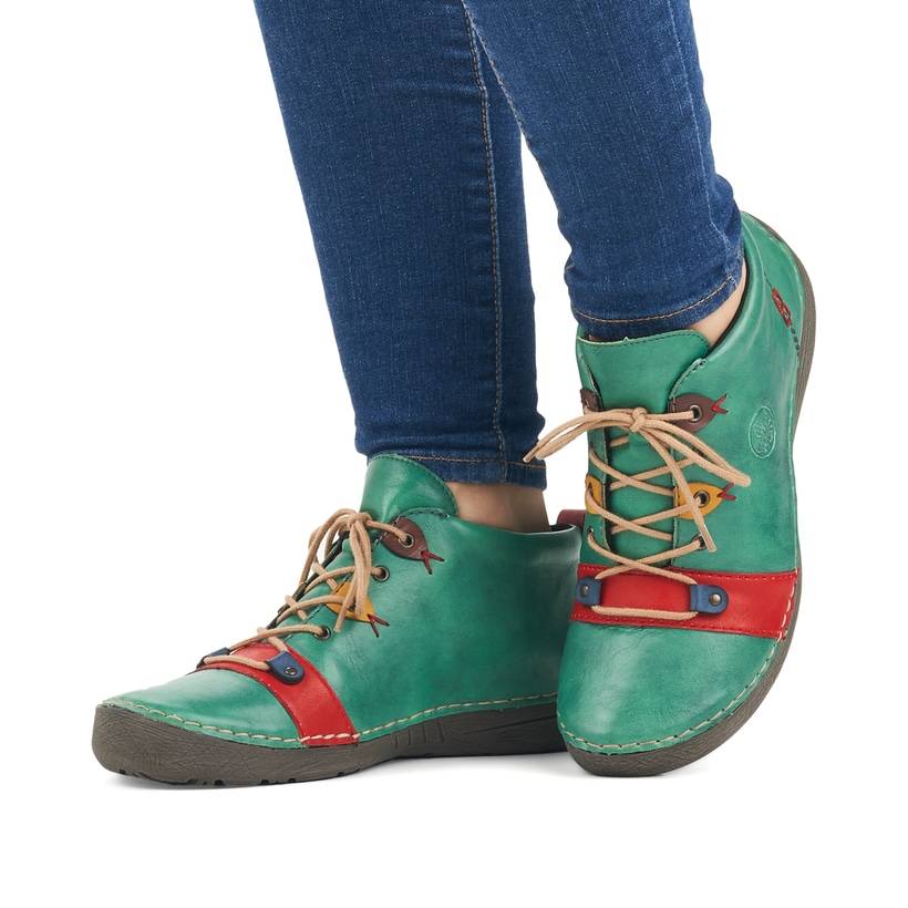 Rieker Artikelnummer 52507-52 Rieker Damen Schnürschuhe smaragdgrün Rabatt