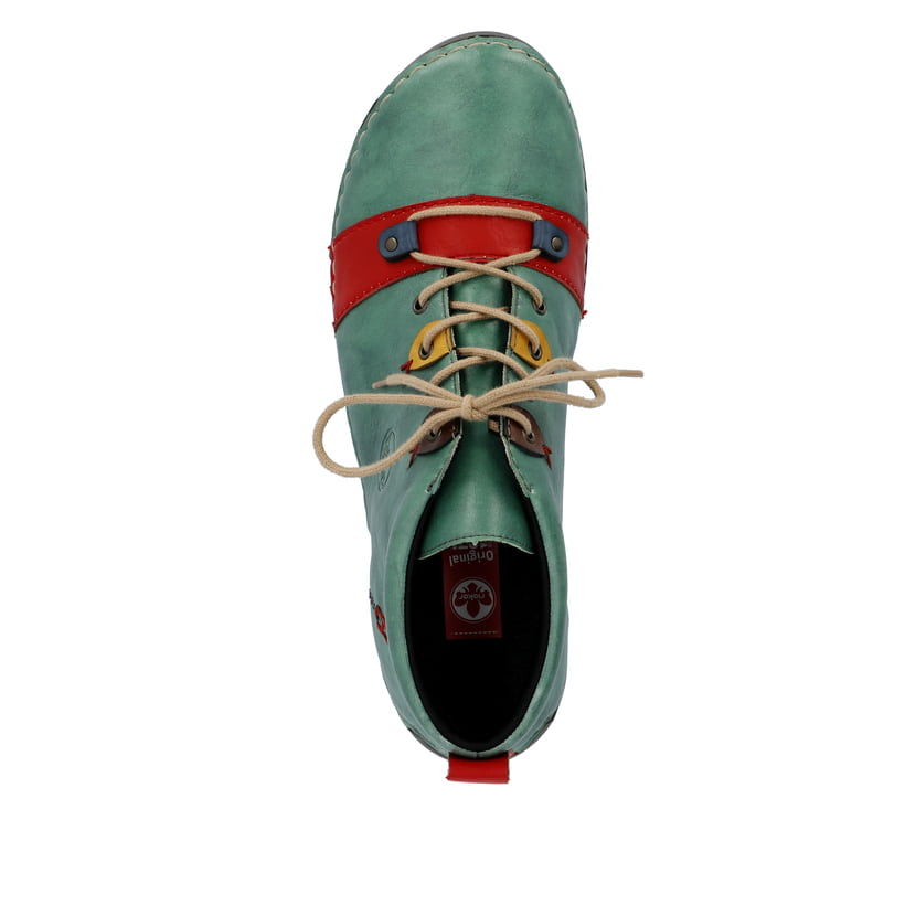 Rieker Artikelnummer 52507-52 Rieker Damen Schnürschuhe smaragdgrün Rabatt