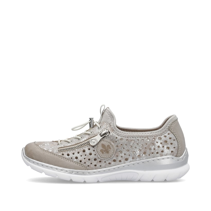 Rieker Artikelnummer L32P6-90 Rieker Damen Slipper beige-metallic Exklusivangebot