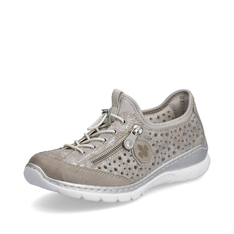 Rieker Artikelnummer L32P6-90 Rieker Damen Slipper beige-metallic Exklusivangebot