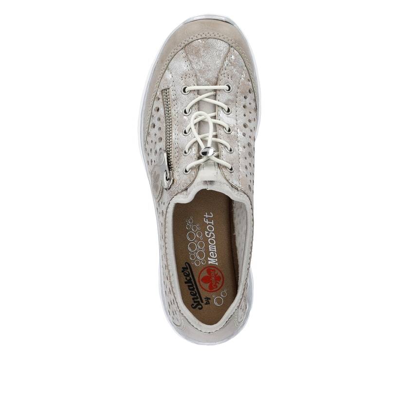 Rieker Artikelnummer L32P6-90 Rieker Damen Slipper beige-metallic Exklusivangebot
