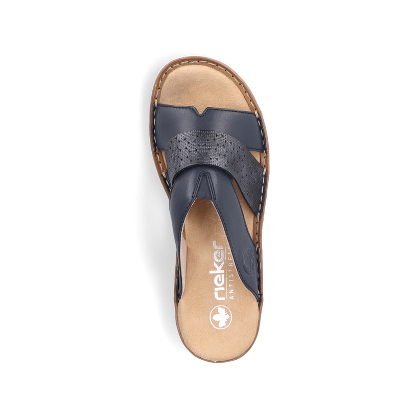 Rieker Artikelnummer 60897-14 Rieker Damen Pantoletten marineblau Preisnachlass