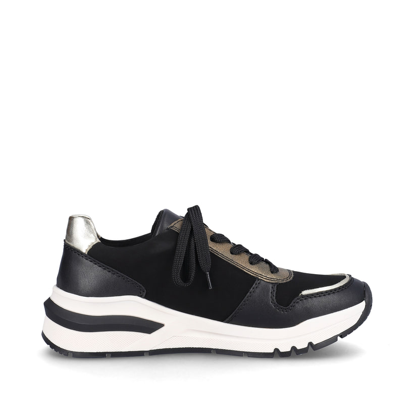 Rieker Artikelnummer M6616-00 Rieker Damen Sneaker Low urbanschwarz-gold-zebra Lagerräumung