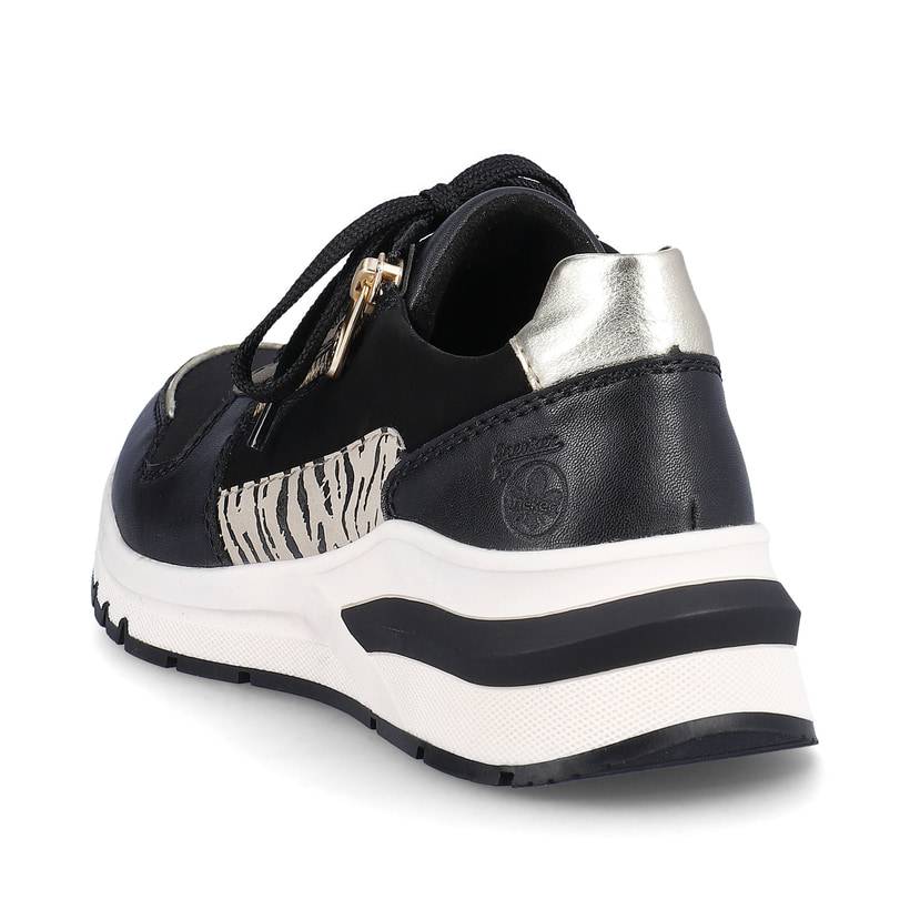 Rieker Artikelnummer M6616-00 Rieker Damen Sneaker Low urbanschwarz-gold-zebra Lagerräumung