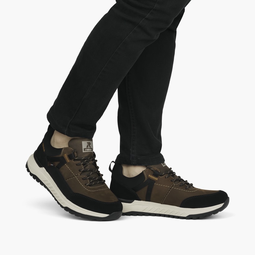 Rieker Artikelnummer U0100-22 Rieker Herren Sneaker Low holzbraun-schwarz Saisonale Angebote