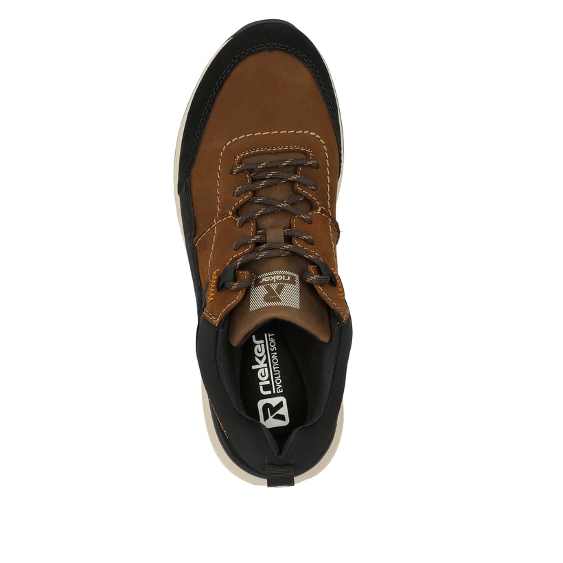 Rieker Artikelnummer U0100-22 Rieker Herren Sneaker Low holzbraun-schwarz Saisonale Angebote