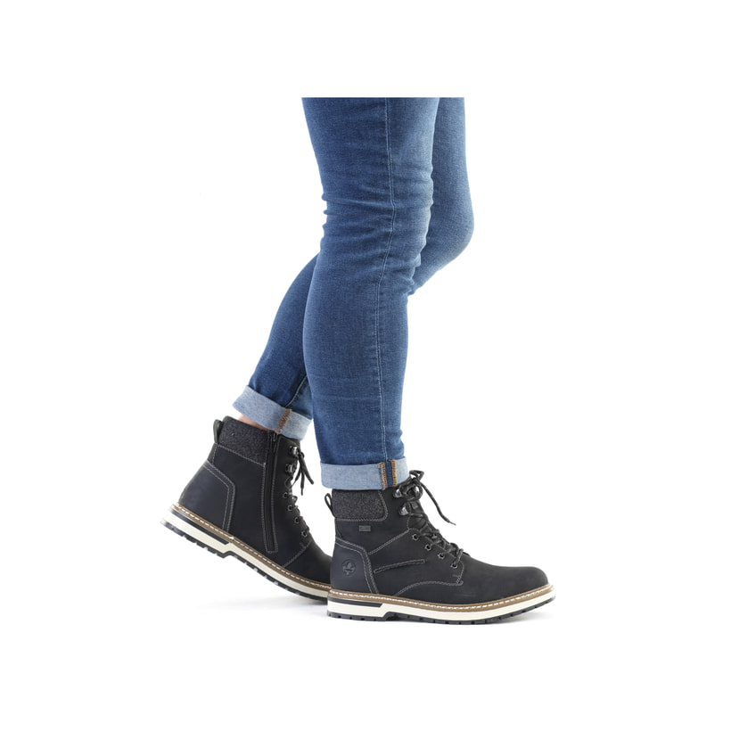 Rieker Artikelnummer F3832-00 Rieker Herren Schnürstiefel asphaltschwarz Neueste Stile