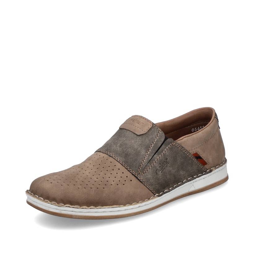 Rieker Artikelnummer 05455-64 Rieker Herren Slipper hellbeige-steingrau zollfrei