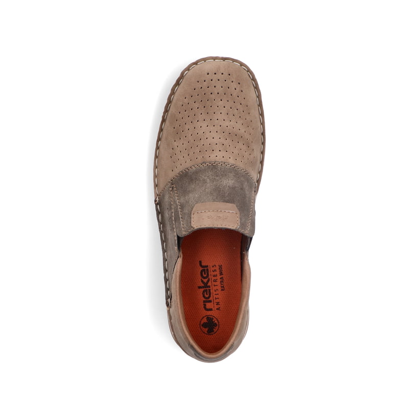 Rieker Artikelnummer 05455-64 Rieker Herren Slipper hellbeige-steingrau zollfrei