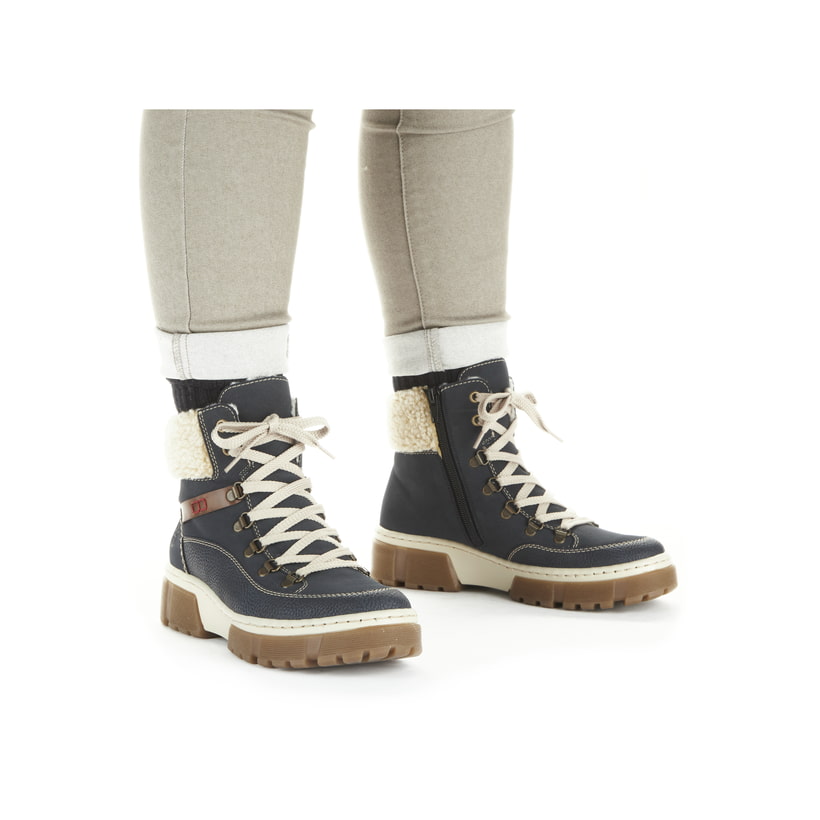 Rieker Artikelnummer X8638-14 Rieker Damen Schnürstiefel pazifikblau Blitzverkäufe