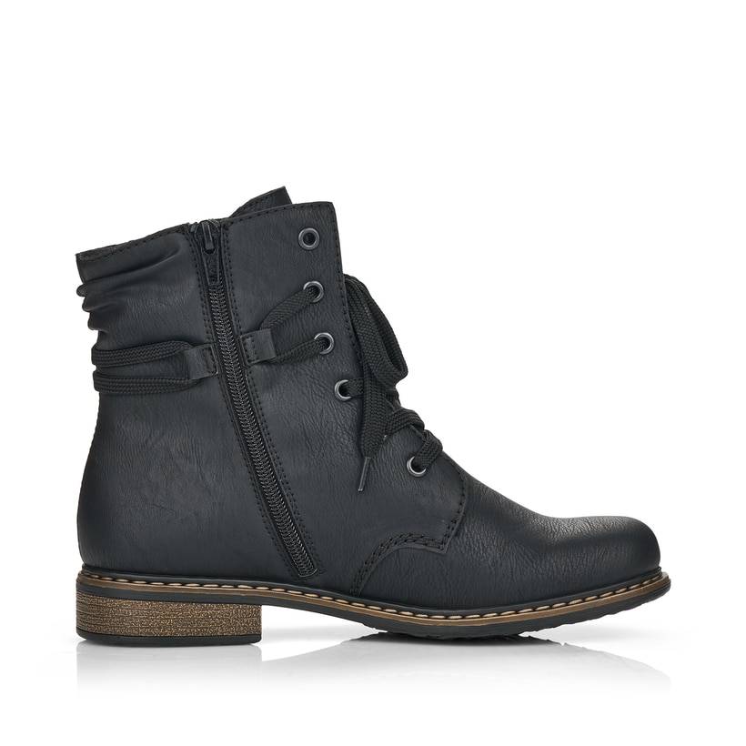 Rieker Artikelnummer 71229-02 Rieker Damen Schnürstiefel asphaltschwarz Fabrik Onlineshop
