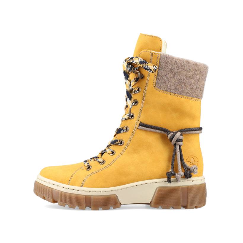 Rieker Artikelnummer X8618-68 Rieker Damen Schnürstiefel sonnenblumengelb Sonderangebot