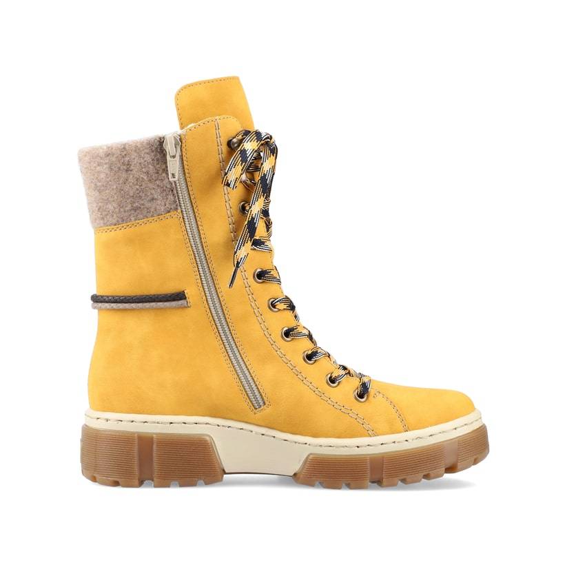 Rieker Artikelnummer X8618-68 Rieker Damen Schnürstiefel sonnenblumengelb Sonderangebot