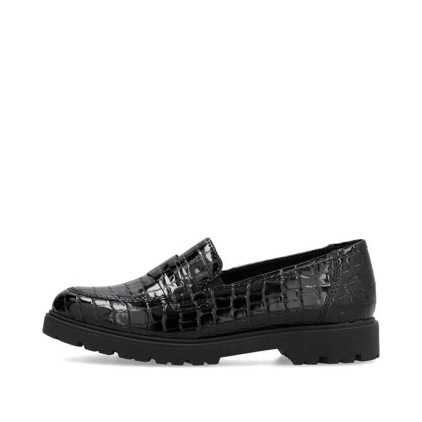 Rieker Artikelnummer 45560-03 Rieker Damen Slipper glanzschwarz