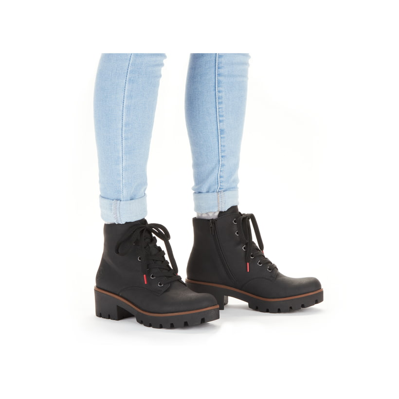 Rieker Artikelnummer 79240-00 Rieker Damen Schnürstiefel carbonschwarz Muttertagsangebot