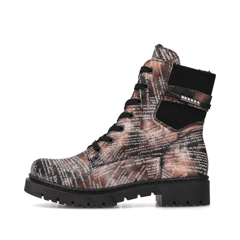 Rieker Artikelnummer Y2421-00 Rieker Damen Biker Boots rosa-orange-metallic