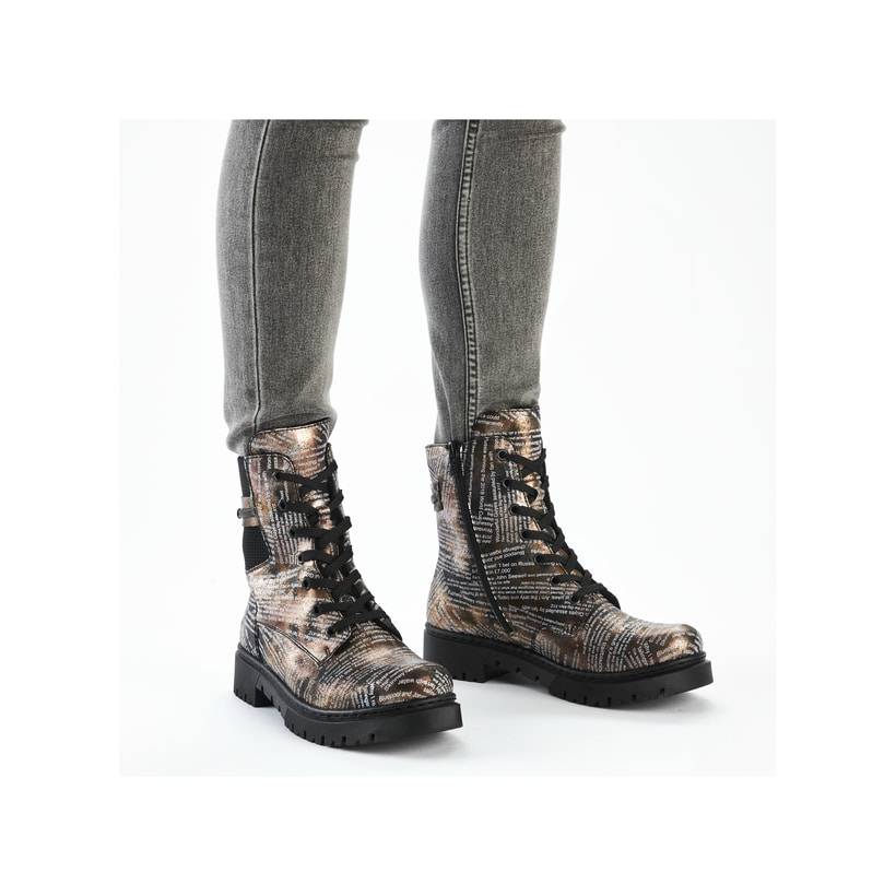 Rieker Artikelnummer Y2421-00 Rieker Damen Biker Boots rosa-orange-metallic Vatertagsangebot