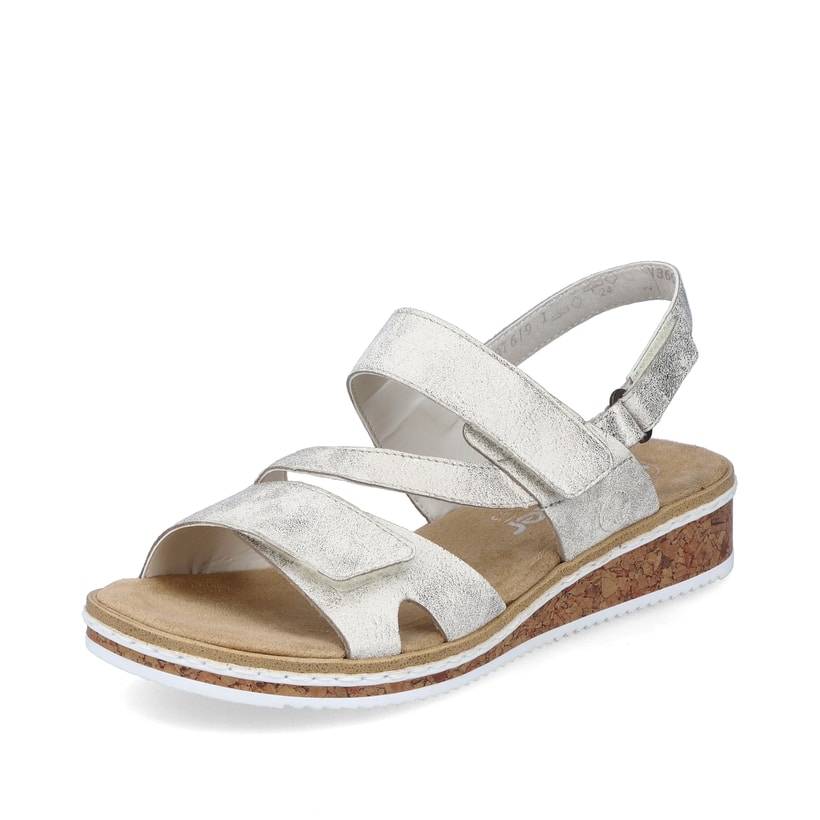 Rieker Artikelnummer V3666-60 Rieker Damen Keilsandaletten silber-metallic Heißer Verkauf