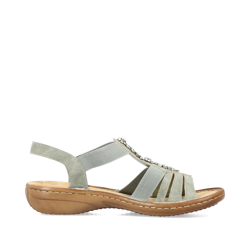 Rieker Artikelnummer 60839-52 Rieker Damen Riemchensandalen mintgrün Neueste Mode