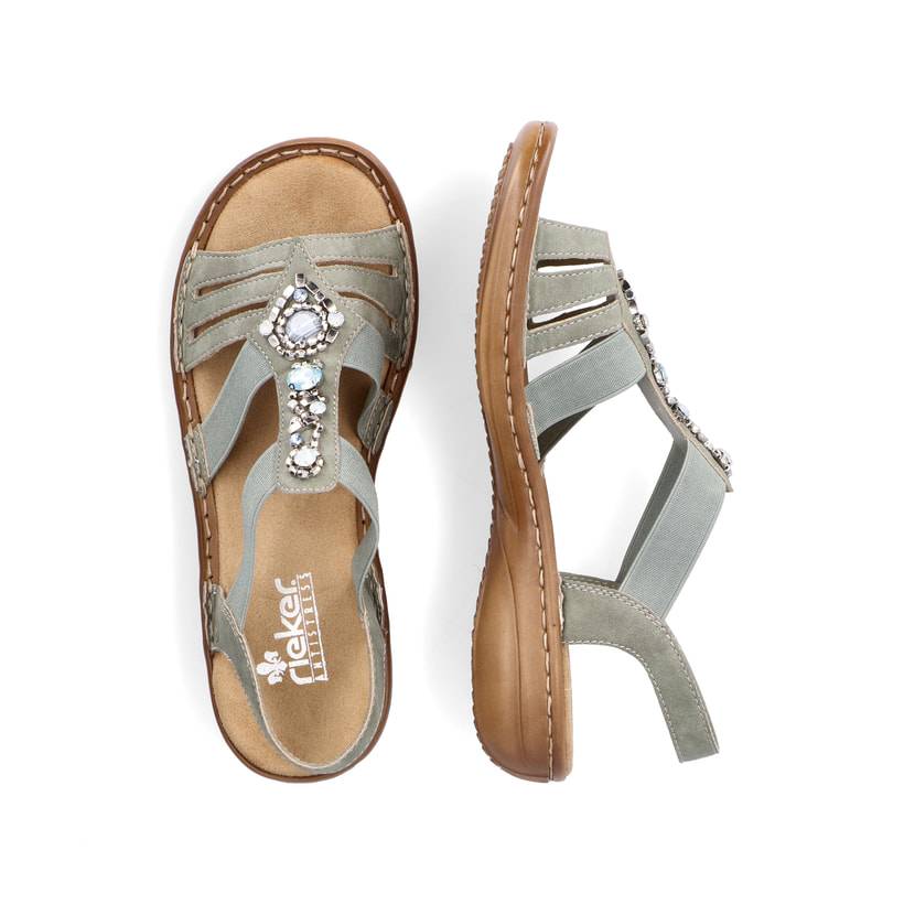 Rieker Artikelnummer 60839-52 Rieker Damen Riemchensandalen mintgrün Neueste Mode