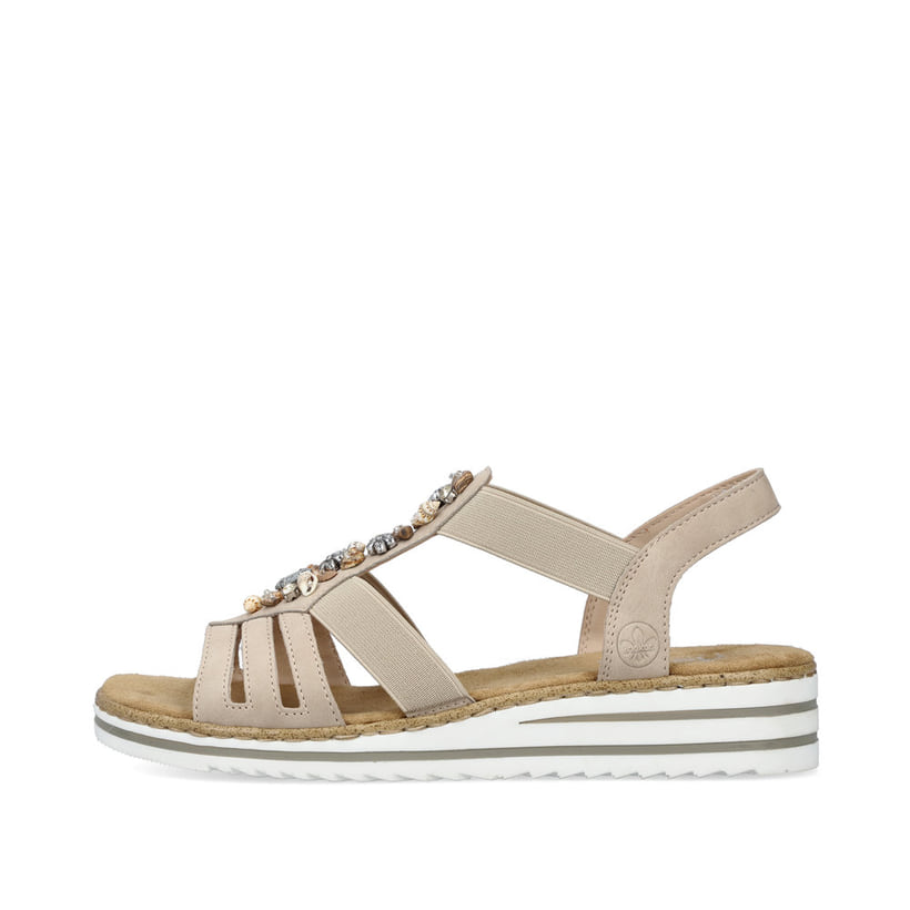 Rieker Artikelnummer V0649-62 Rieker Damen Keilsandaletten cremebeige Exklusive Angebote