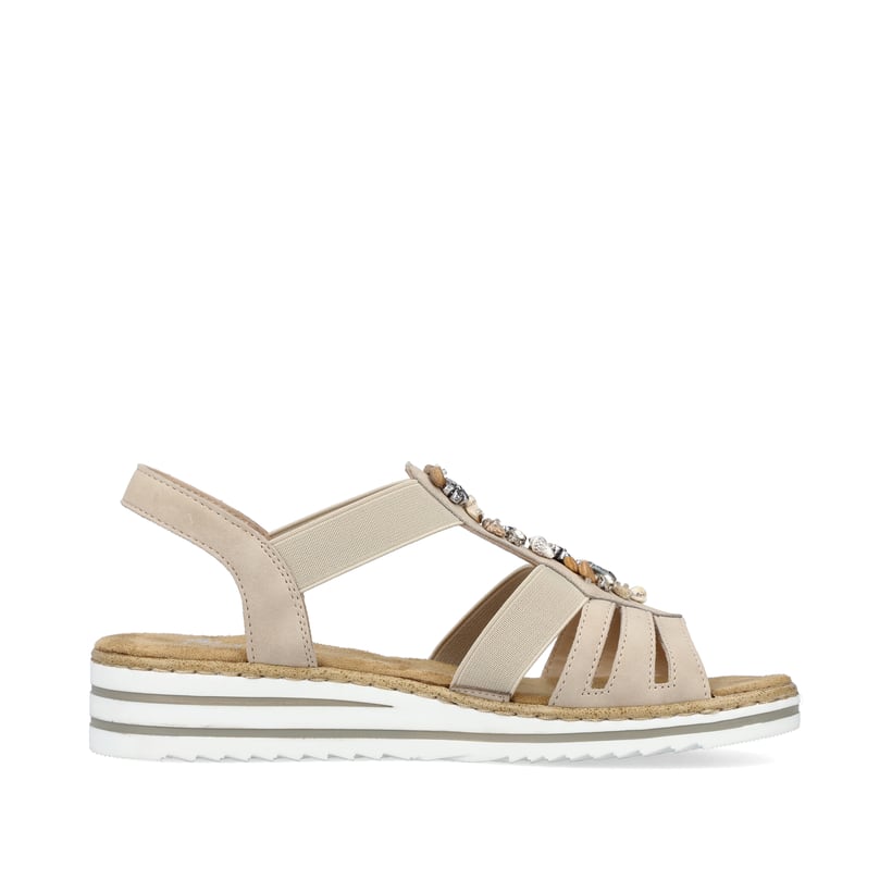 Rieker Artikelnummer V0649-62 Rieker Damen Keilsandaletten cremebeige Exklusive Angebote