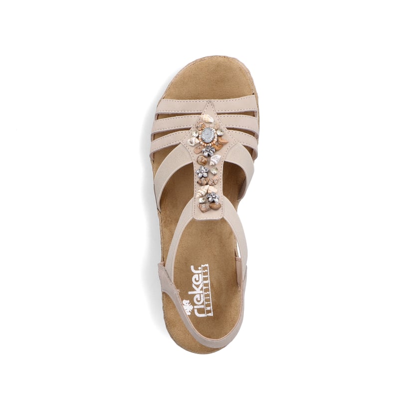 Rieker Artikelnummer V0649-62 Rieker Damen Keilsandaletten cremebeige Exklusive Angebote