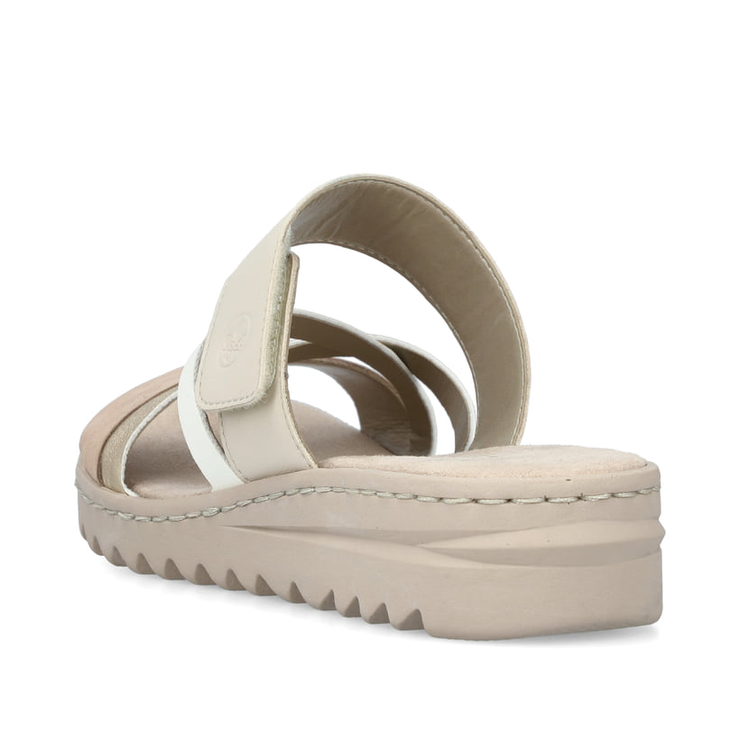 Rieker Artikelnummer V4652-90 Rieker Damen Pantoletten champagner-zartrosa Blitzangebot