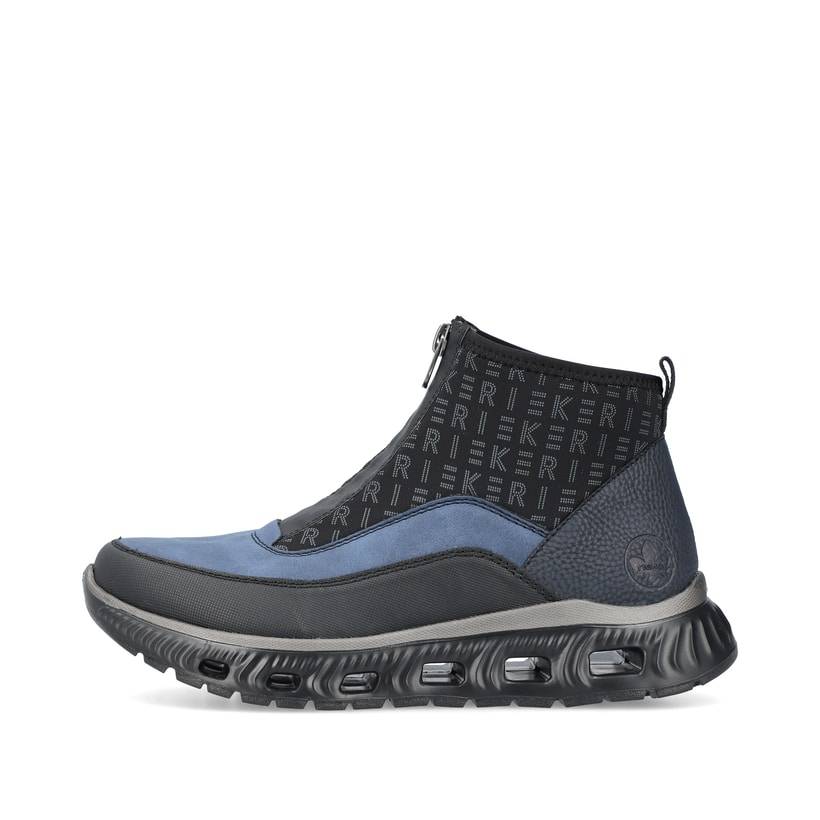 Rieker Artikelnummer M6052-00 Rieker Damen Sneaker High asphaltschwarz-ozeanblau