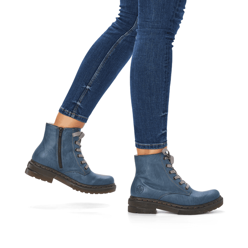 Rieker Artikelnummer 78240-14 Rieker Damen Schnürstiefel himmelblau Super Sparpreis