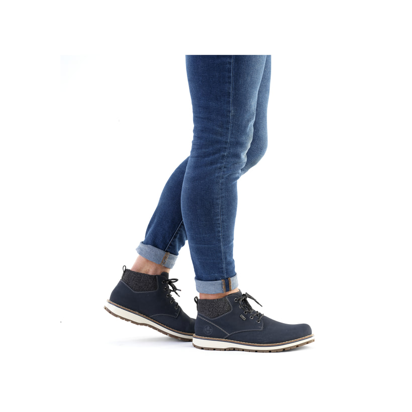 Rieker Artikelnummer 38419-16 Rieker Herren Schnürstiefel pazifikblau Zeitbegrenzte Promotion