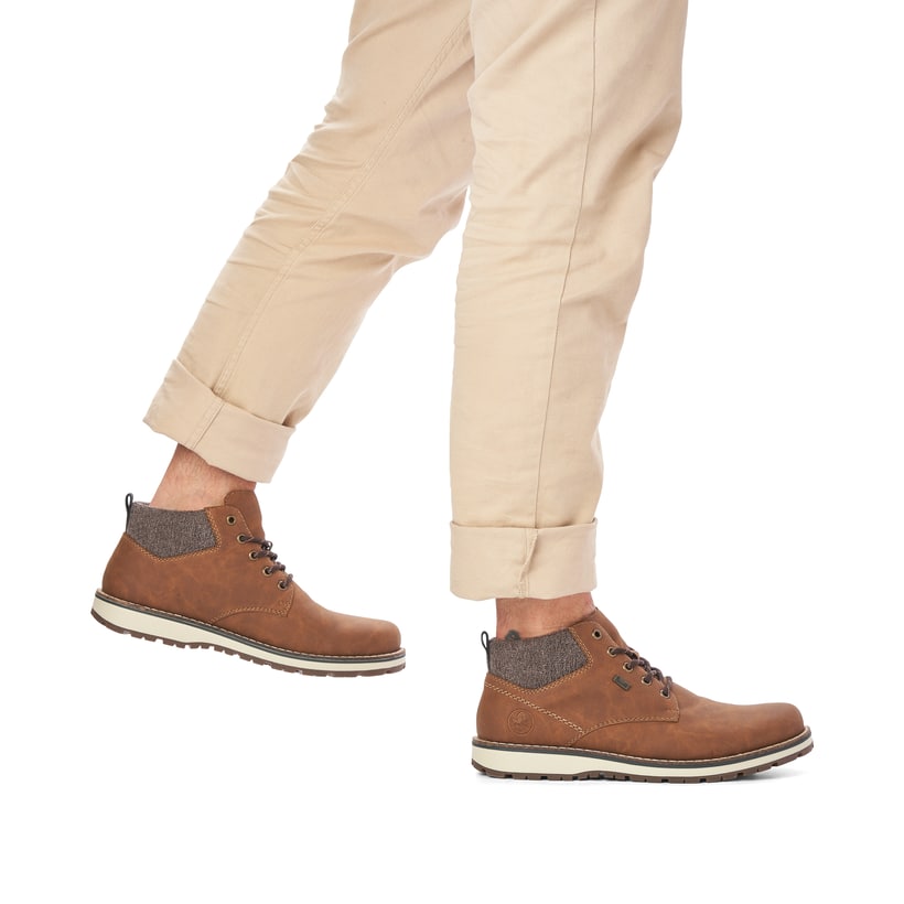 Rieker Artikelnummer 38419-24 Rieker Herren Schnürstiefel nougatbraun Clearance-Verkauf