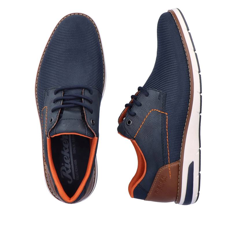 Rieker Artikelnummer 11301-14 Rieker Herren Schnürschuhe marineblau-orange Fabrikverkauf