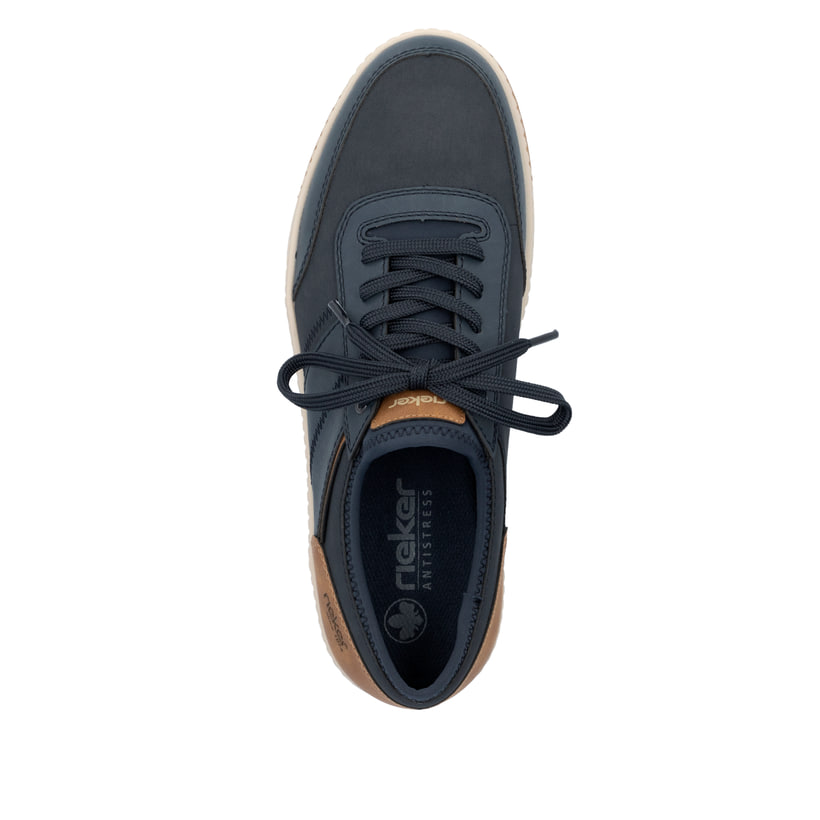 Rieker Artikelnummer 17550-14 Rieker Herren Sneaker Low pazifikblau-nougatbraun Meist gekauft