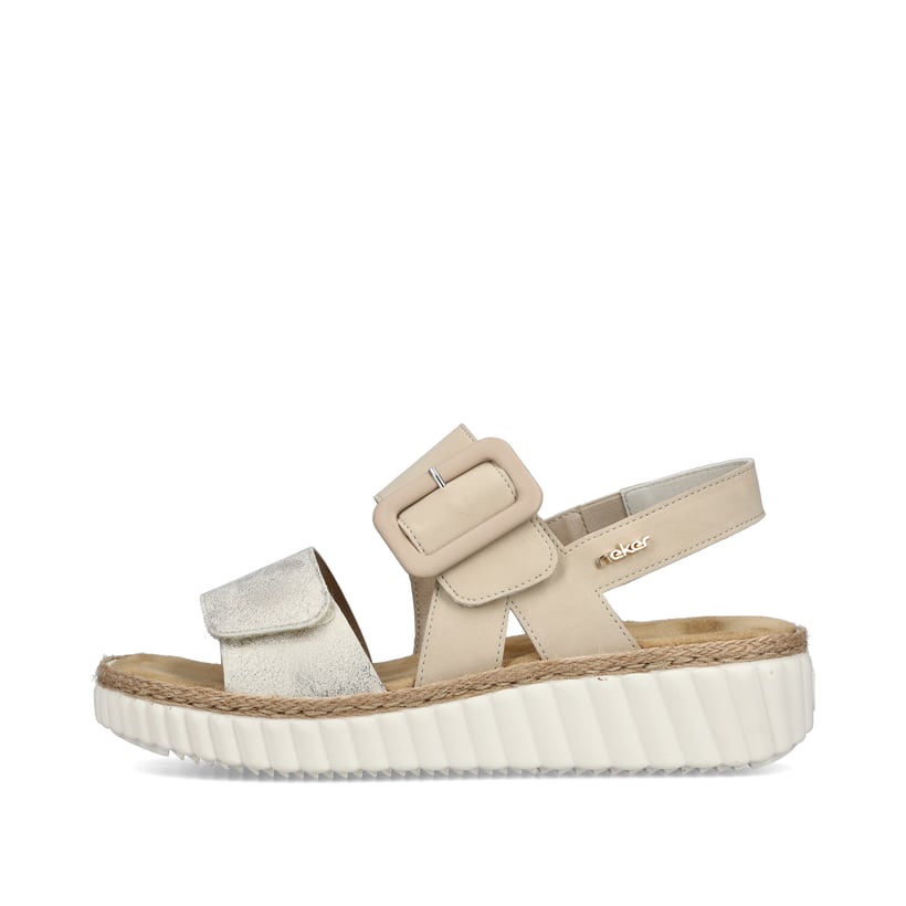 Rieker Artikelnummer 69260-60 Rieker Damen Keilsandaletten hellbeige Osterangebot