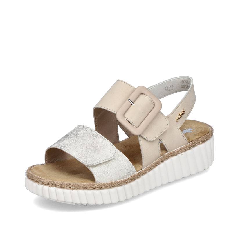 Rieker Artikelnummer 69260-60 Rieker Damen Keilsandaletten hellbeige Osterangebot