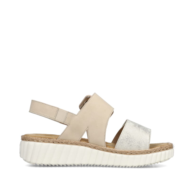 Rieker Artikelnummer 69260-60 Rieker Damen Keilsandaletten hellbeige Osterangebot