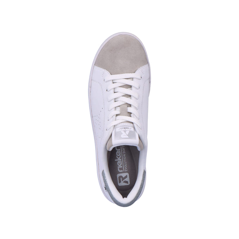 Rieker Artikelnummer 41900-80 Rieker Damen Sneaker Low swan-white beige Jubiläumsangebot