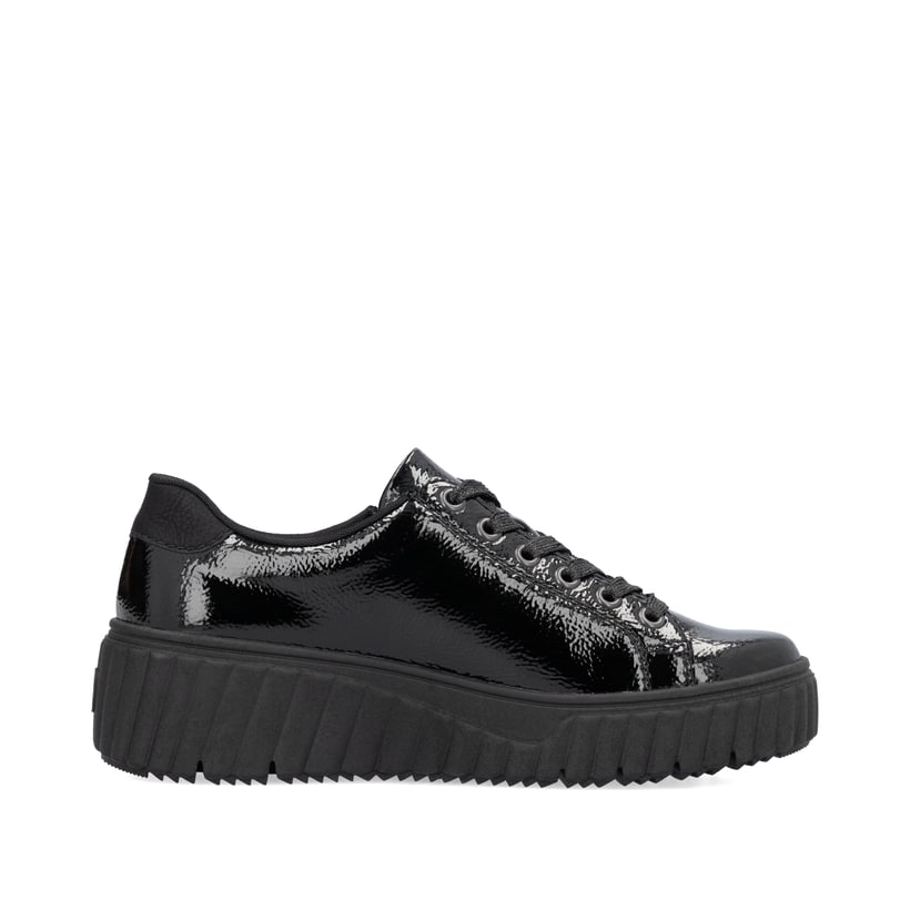 Rieker Artikelnummer N2501-00 Rieker Damen Sneaker Low glanzschwarz Lagerräumung