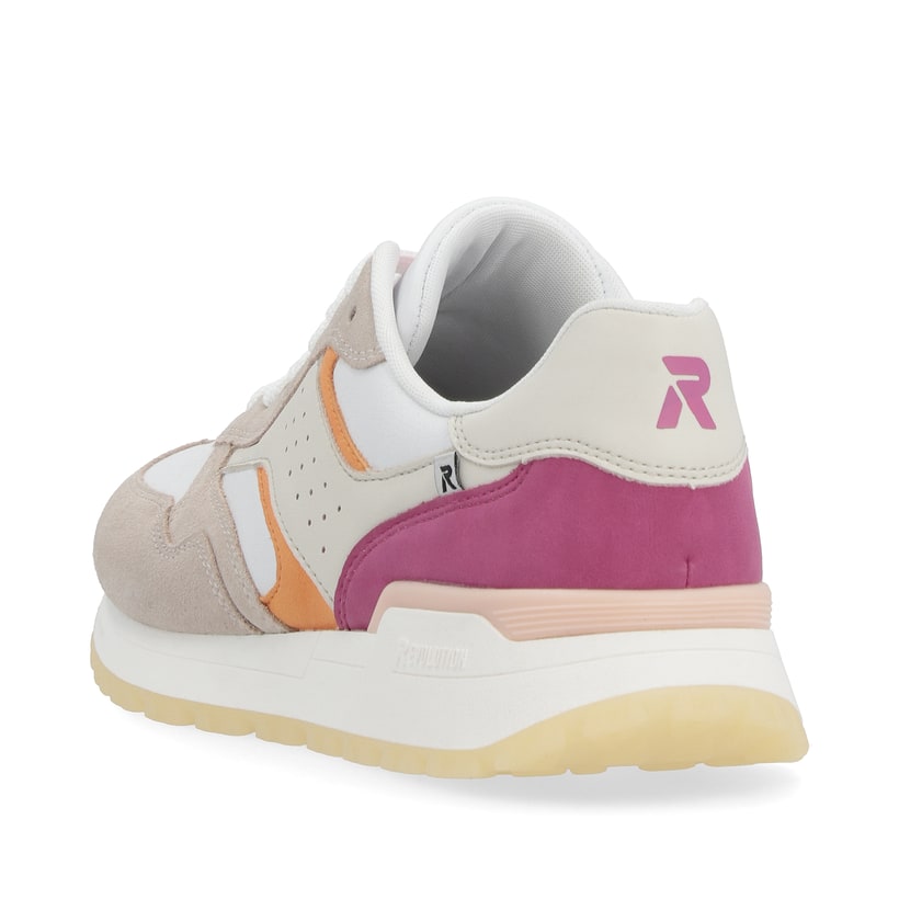 Rieker Artikelnummer W0607-80 Rieker Damen Sneaker Low light-beige fuchsia apricot Heißer Verkauf