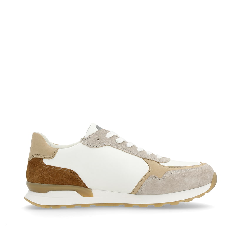Rieker Artikelnummer U0307-80 Rieker Herren Sneaker Low sand-beige swan-white Fabrikladen