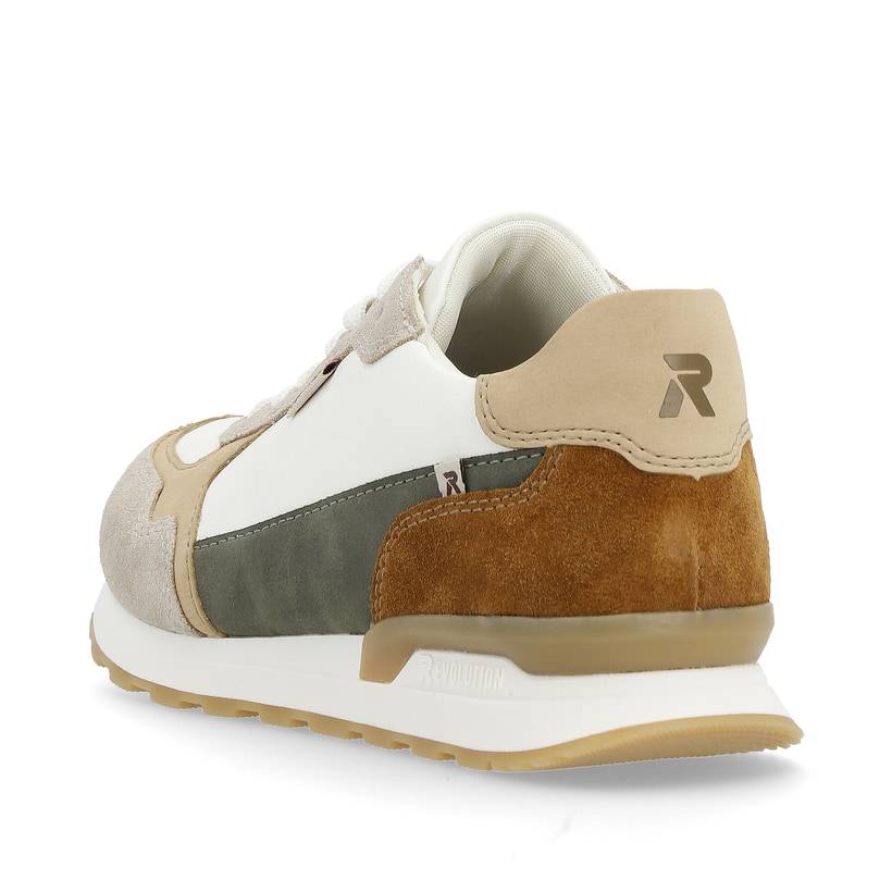 Rieker Artikelnummer U0307-80 Rieker Herren Sneaker Low sand-beige swan-white Fabrikladen