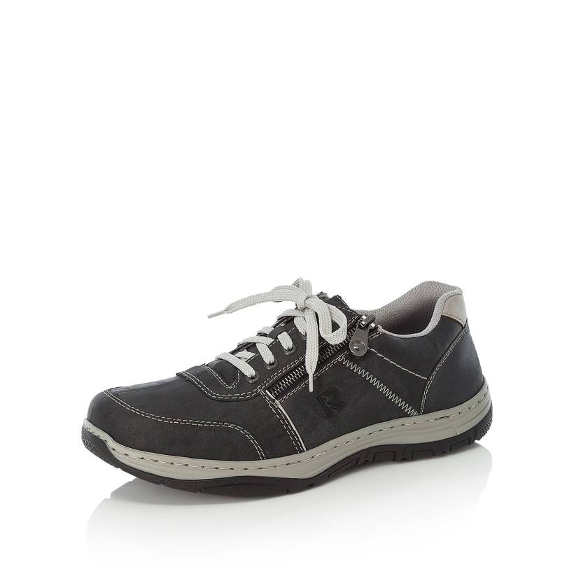 Rieker Artikelnummer 16300-46 Rieker Herren Schnürschuhe stahlgrau-weiß Fabrikpreis