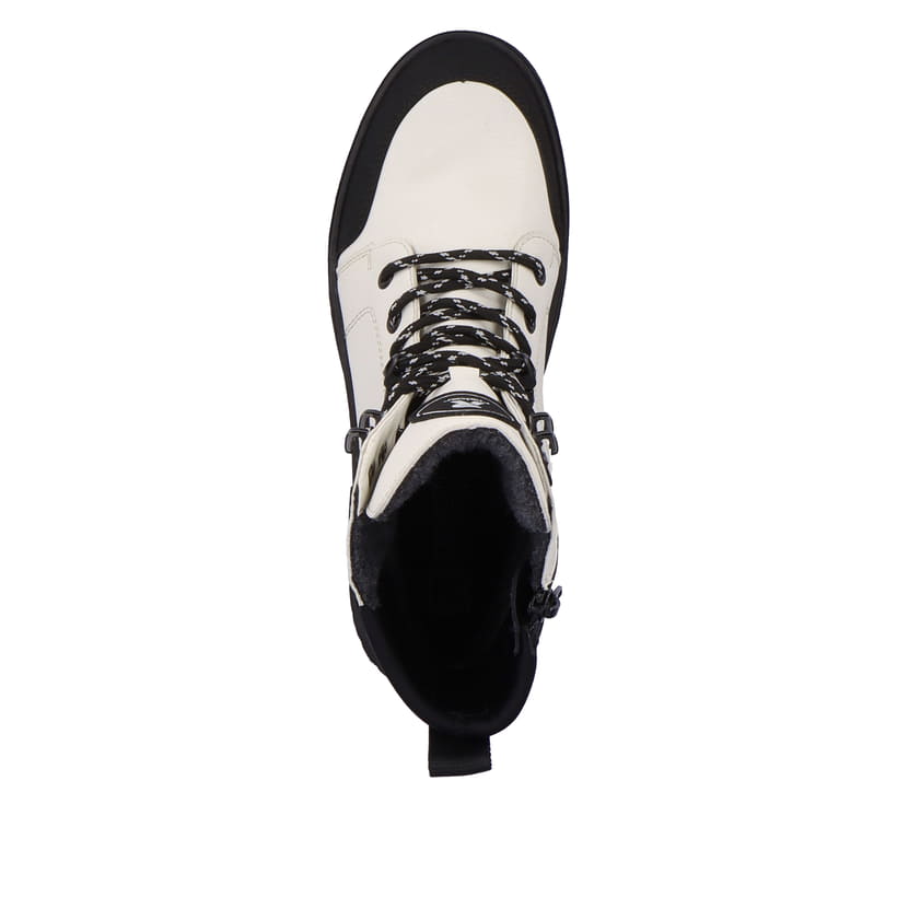Rieker Artikelnummer W0374-80 Rieker Damen Schnürstiefel snow-white deep-black Bis zu 65% Rabatt