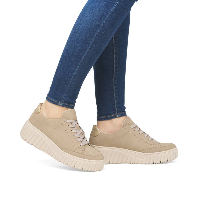 Rieker Artikelnummer N2503-62 Rieker Damen Sneaker Low goldbeige Sonderangebot der Fabrik