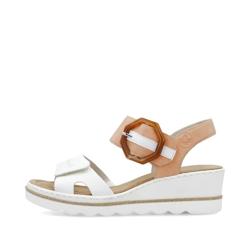 Rieker Artikelnummer 67476-38 Rieker Damen Keilsandaletten schneeweiss-pfirsich Discount Store für neue Produkte