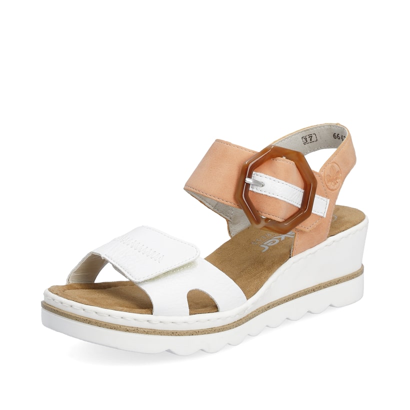 Rieker Artikelnummer 67476-38 Rieker Damen Keilsandaletten schneeweiss-pfirsich Discount Store für neue Produkte