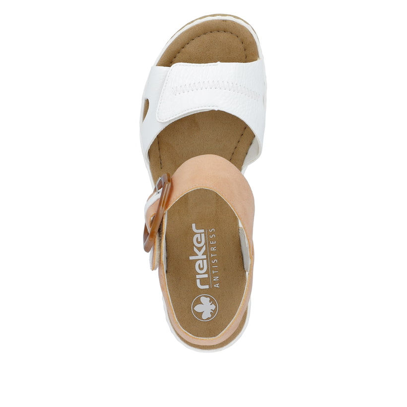 Rieker Artikelnummer 67476-38 Rieker Damen Keilsandaletten schneeweiss-pfirsich Discount Store für neue Produkte