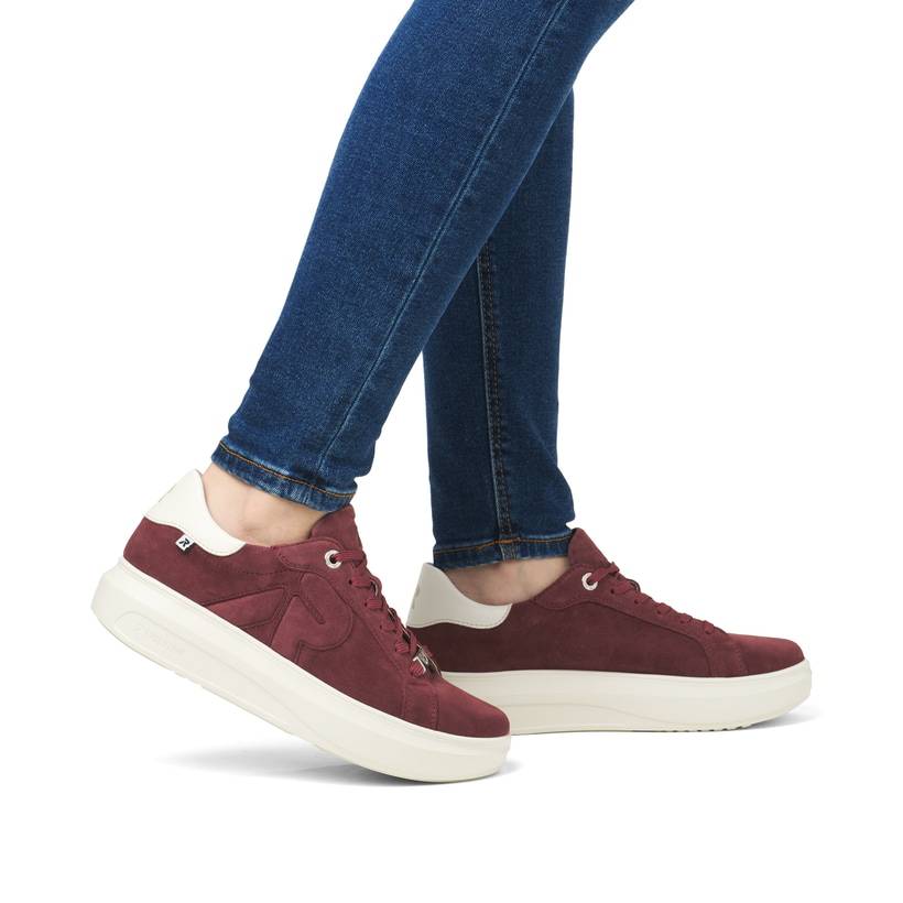 Rieker Artikelnummer W1204-35 Rieker Damen Sneaker Low kirschrot Begrenzt auf 3 Tage
