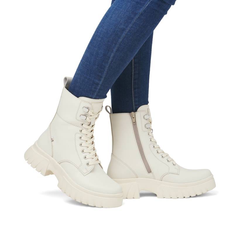Rieker Artikelnummer W1870-60 Rieker Damen Schnürstiefel weißbeige Speichern exportieren